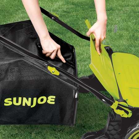 Sun Joe 15-Inch 13-Amp Electric Scarifier + Lawn Dethatcher w/13.2-Gallon Collection Bag AJ805E